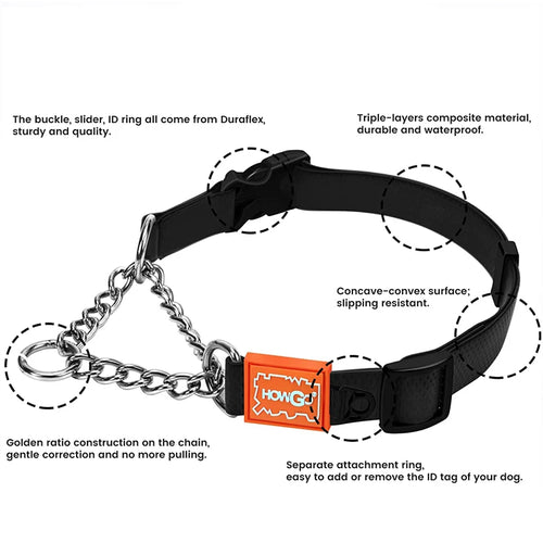 Adjustable Waterproof Dog Martingale Collar – No-Pull Training Chain for Small, Medium, and Large Dogs